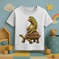 Funny Sloth Riding Turtle Speed Is Relative Toddler T-Shirt