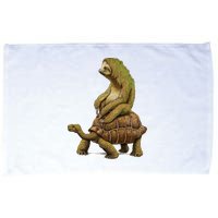 Funny Sloth Riding Turtle Speed Is Relative Microfiber Hand Towel