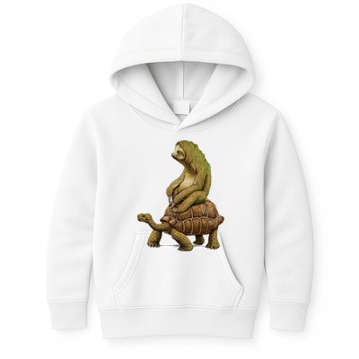 Funny Sloth Riding Turtle Speed Is Relative Kids Hoodie