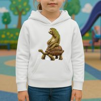 Funny Sloth Riding Turtle Speed Is Relative Kids Hoodie