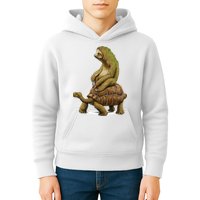 Funny Sloth Riding Turtle Speed Is Relative Kids Hoodie
