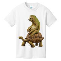 Funny Sloth Riding Turtle Speed Is Relative Kids T-Shirt