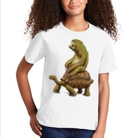 Funny Sloth Riding Turtle Speed Is Relative Kids T-Shirt