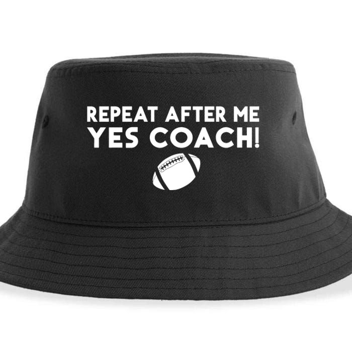 Funny Sport Repeat After Me Yes Coach American Football Sustainable Bucket Hat