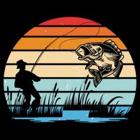 Fishing Sunset Retro Vintage Gift Apron