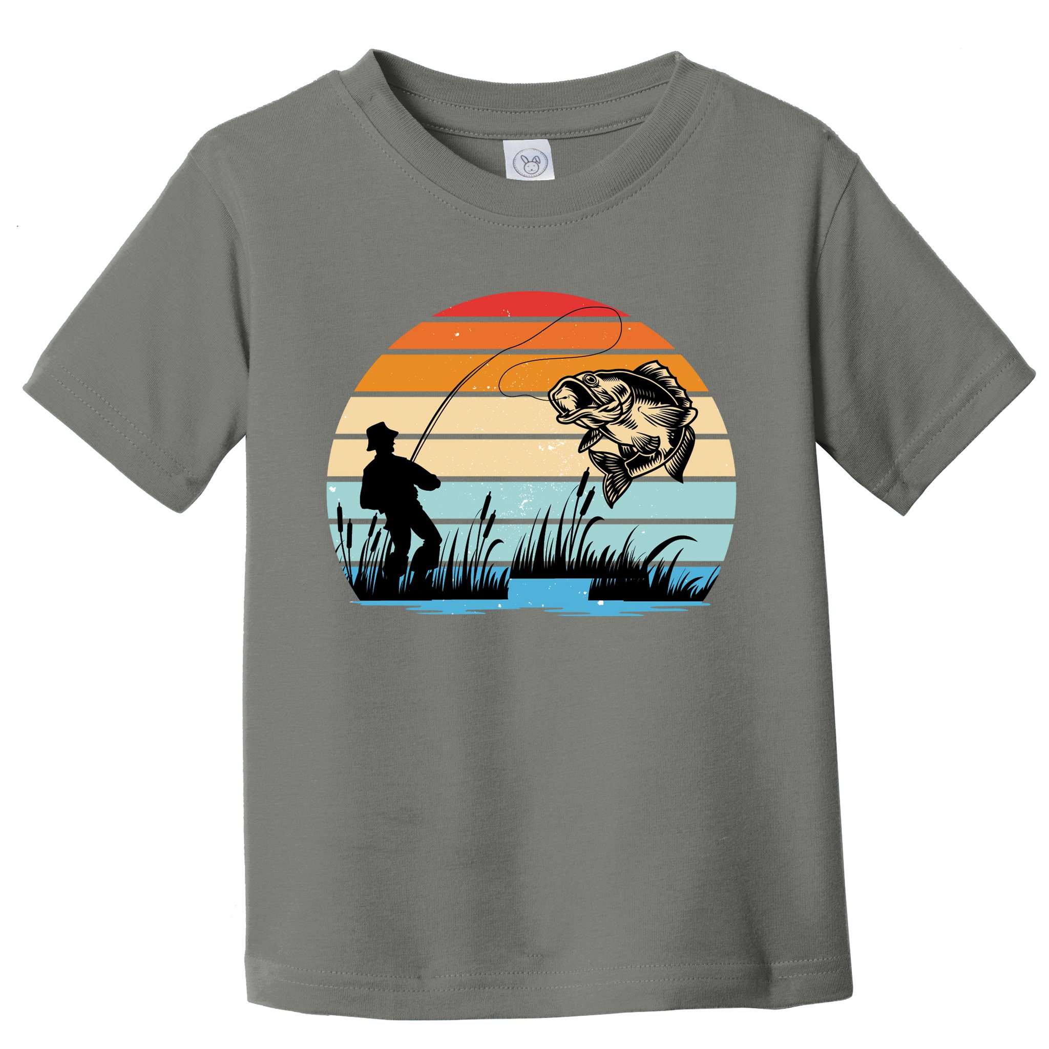 Fishing Sunset Retro Vintage Gift Toddler T-Shirt