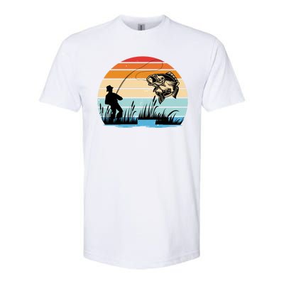 Fishing Sunset Retro Vintage Gift Softstyle® CVC T-Shirt