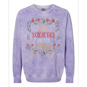 Free Societies Read Freely Read Banned Books Librarians Colorblast Crewneck Sweatshirt