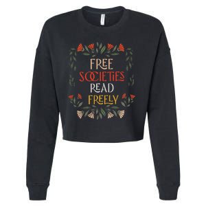 Free Societies Read Freely Read Banned Books Librarians Cropped Pullover Crew