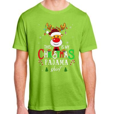 Family Squad Reindeer Matching This Is My Christmas Pajama Adult ChromaSoft Performance T-Shirt