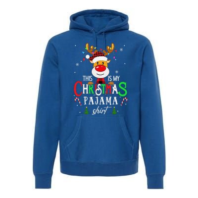 Family Squad Reindeer Matching This Is My Christmas Pajama Premium Hoodie