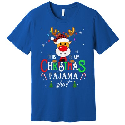 Family Squad Reindeer Matching This Is My Christmas Pajama Premium T-Shirt