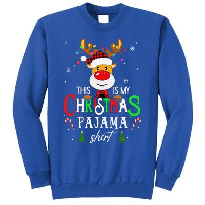 Family Squad Reindeer Matching This Is My Christmas Pajama Tall Sweatshirt