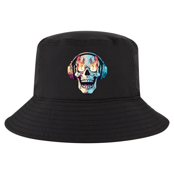 Flaming Skull Rock Music Cool Comfort Performance Bucket Hat