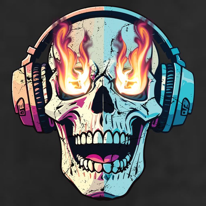 Flaming Skull Rock Music Cool Comfort Performance Bucket Hat