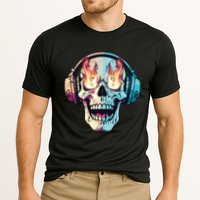 Flaming Skull Rock Music Cooling Performance Crew T-Shirt
