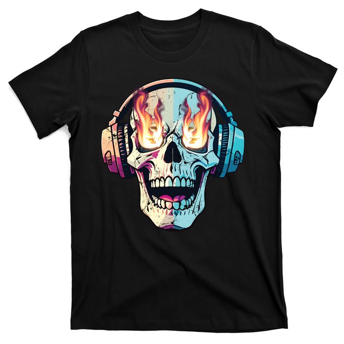 Flaming Skull Rock Music T-Shirt