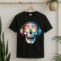 Flaming Skull Rock Music T-Shirt
