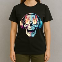 Flaming Skull Rock Music T-Shirt