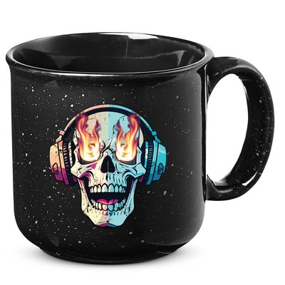 Flaming Skull Rock Music 15oz Campfire Ceramic Mug