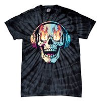 Flaming Skull Rock Music Tie-Dye T-Shirt