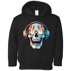 Flaming Skull Rock Music Toddler Hoodie