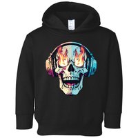 Flaming Skull Rock Music Toddler Hoodie