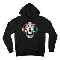 Flaming Skull Rock Music Tall Hoodie