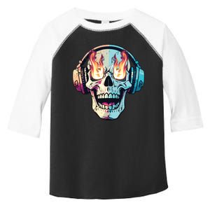 Flaming Skull Rock Music Toddler Fine Jersey T-Shirt