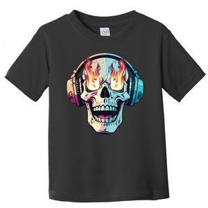 Flaming Skull Rock Music Toddler T-Shirt