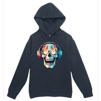 Flaming Skull Rock Music Urban Pullover Hoodie