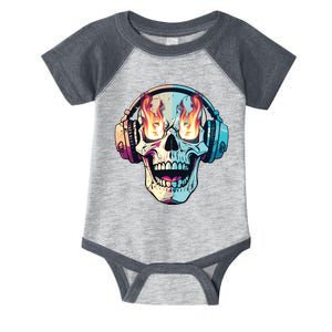 Flaming Skull Rock Music Infant Baby Jersey Bodysuit