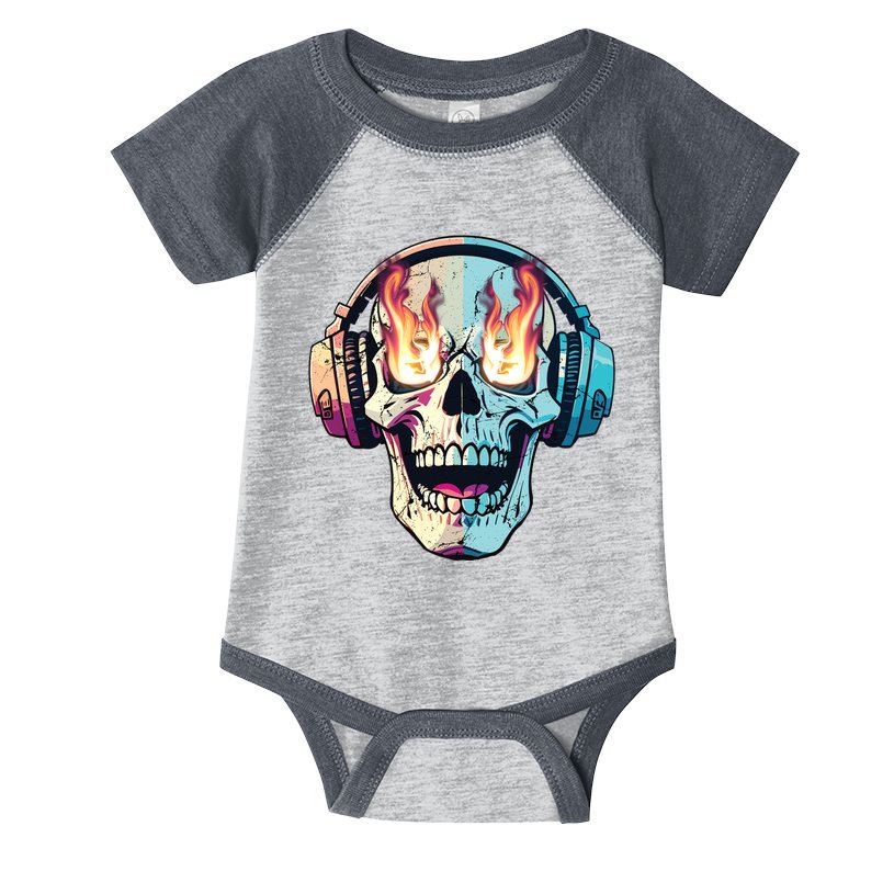 Flaming Skull Rock Music Infant Baby Jersey Bodysuit