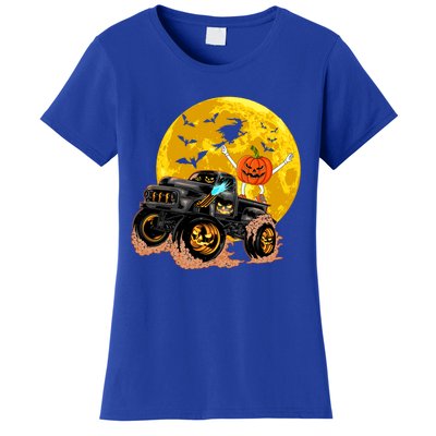 Funny Skeleton Riding Monster Truck Halloween Costume Day Meaningful Gift Women's T-Shirt