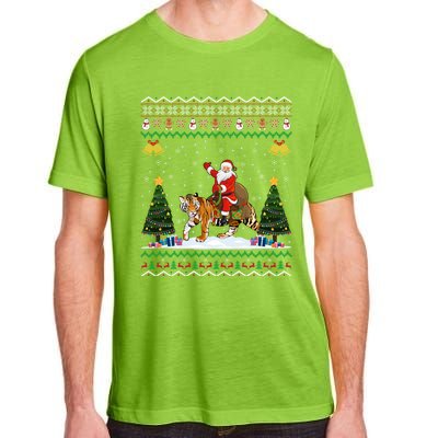 Funny Santa Riding Tiger Christmas Tiger Ugly Xmas Gift Adult ChromaSoft Performance T-Shirt