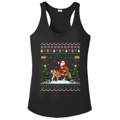 Funny Santa Riding Tiger Christmas Tiger Ugly Xmas Gift Ladies PosiCharge Competitor Racerback Tank