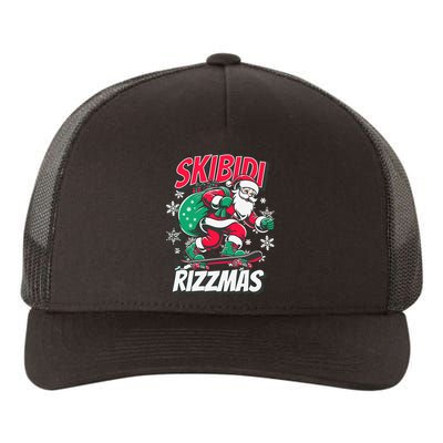 Funny Santa Rizz Christmas Skater Santa Xmas Yupoong Adult 5-Panel Trucker Hat