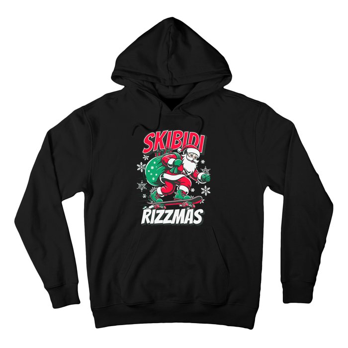 Funny Santa Rizz Christmas Skater Santa Xmas Hoodie