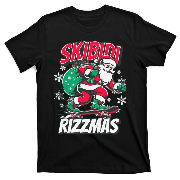 Funny Santa Rizz Christmas Skater Santa Xmas T-Shirt