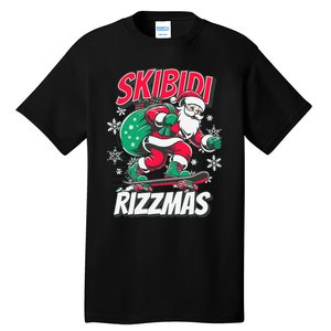 Funny Santa Rizz Christmas Skater Santa Xmas Tall T-Shirt