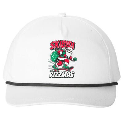 Funny Santa Rizz Christmas Skater Santa Xmas Snapback Five-Panel Rope Hat