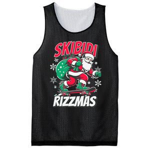 Funny Santa Rizz Christmas Skater Santa Xmas Mesh Reversible Basketball Jersey Tank