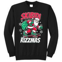 Funny Santa Rizz Christmas Skater Santa Xmas Tall Sweatshirt