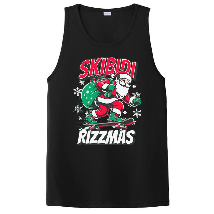 Funny Santa Rizz Christmas Skater Santa Xmas PosiCharge Competitor Tank