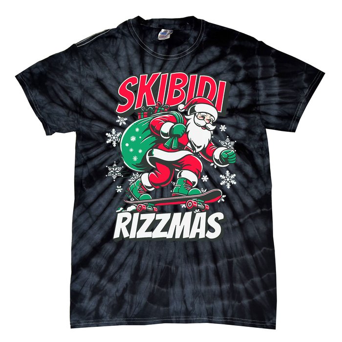 Funny Santa Rizz Christmas Skater Santa Xmas Tie-Dye T-Shirt