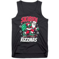 Funny Santa Rizz Christmas Skater Santa Xmas Tank Top