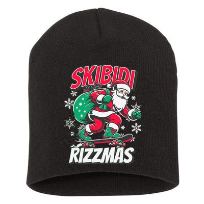 Funny Santa Rizz Christmas Skater Santa Xmas Short Acrylic Beanie