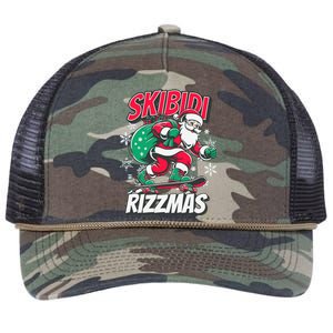 Funny Santa Rizz Christmas Skater Santa Xmas Retro Rope Trucker Hat Cap