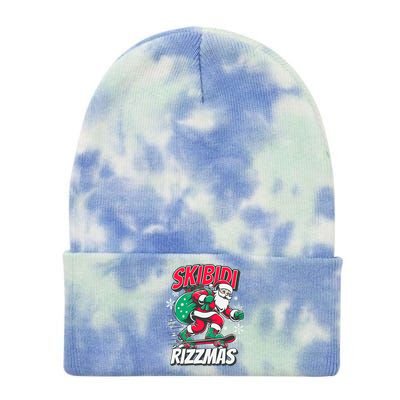 Funny Santa Rizz Christmas Skater Santa Xmas Tie Dye 12in Knit Beanie