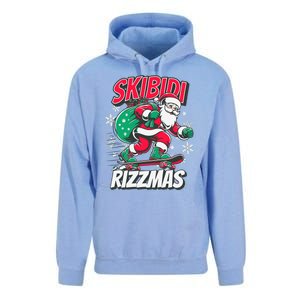 Funny Santa Rizz Christmas Skater Santa Xmas Unisex Surf Hoodie